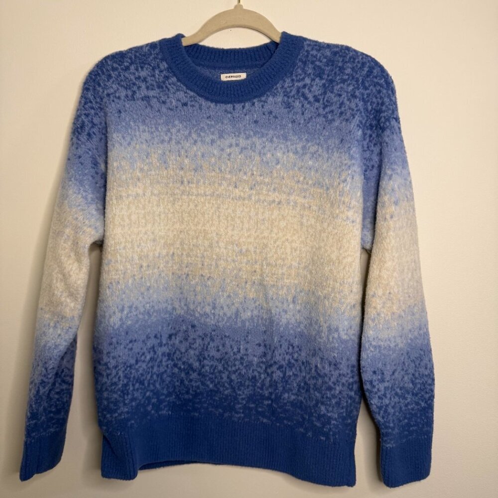 Abercrombie & Fitch Ombre Crew Neck Sweater Oversized Cozy Chic - XS